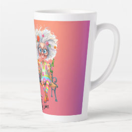 Taza De Café Latte Quirky Wine Lady Therapy Latte Mug