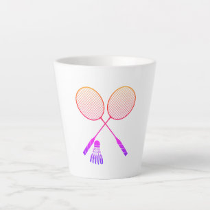 Taza De Café Latte Racas de Badminton Shuttlecock Birdie Ombre