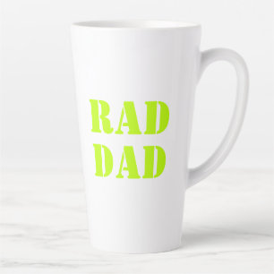 Taza De Café Latte Rad Dad neon green moderna typography cool