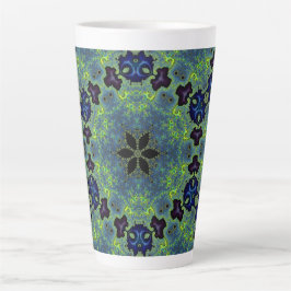 Taza De Café Latte Radiant Fractal Symphony
