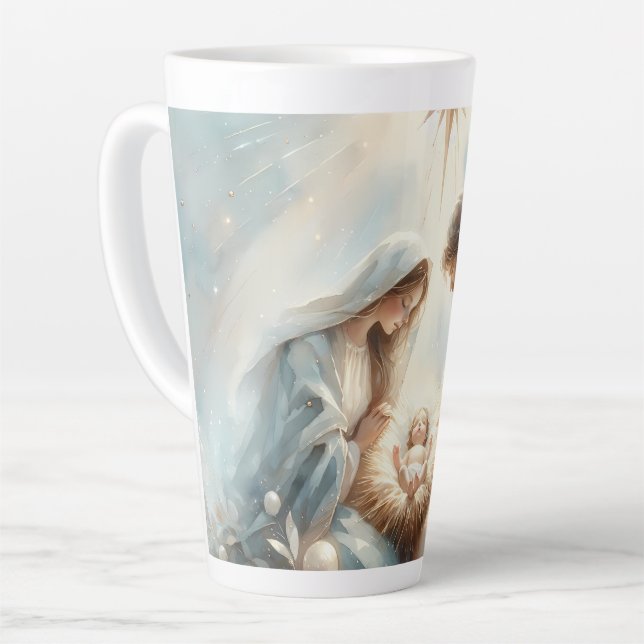 Taza De Café Latte Radiant Holy Family Nativity Scene (Ángulo izquierdo)