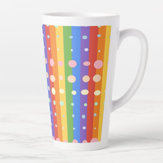 TAZA DE CAFÉ LATTE RAINBOW DOT SRIPES (Derecha)
