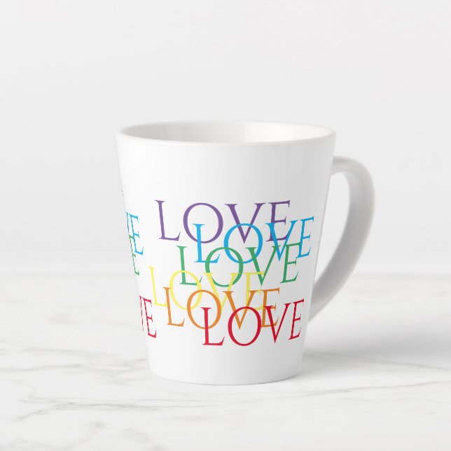 Taza De Café Latte RAINBOW LOVE Latte Mug (Ángulo derecho)