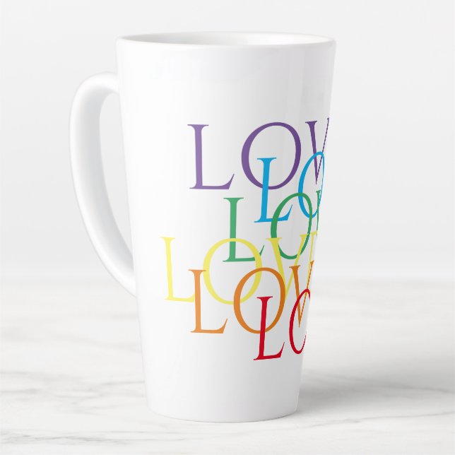 Taza De Café Latte RAINBOW LOVE Tall Latte Mug (Ángulo izquierdo)