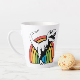 Taza De Café Latte Rainbow T Rex