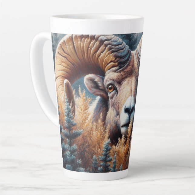 Taza De Café Latte Ram de oveja de Bighorn (Ángulo izquierdo)