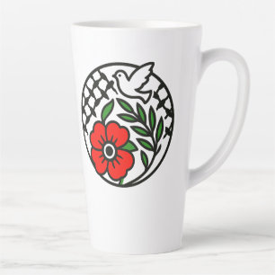 Taza De Café Latte Rama de olivo y paloma