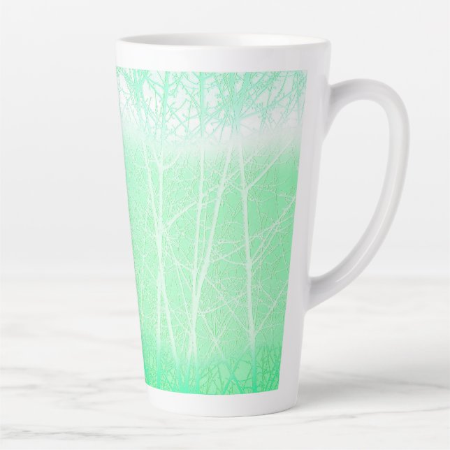 Taza De Café Latte Ramas Verdes Menta Niebla Helada (Derecha)