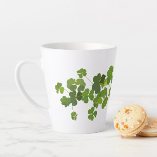 Taza De Café Latte Ramo de Shamrock, día de san patrick