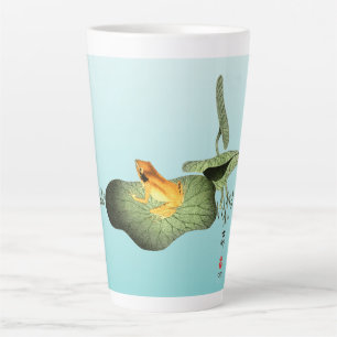 Taza De Café Latte Rana amarilla en Lotus Leaf