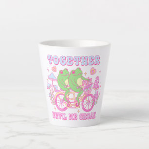 Taza De Café Latte Rana De Pareja Cuta - Juntos Hasta Que Cruzamos
