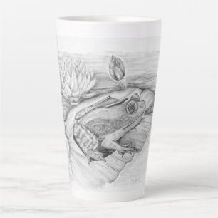 Taza De Café Latte Rana en Lily Pad Latte Mug
