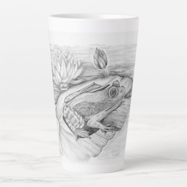 Taza De Café Latte Rana en Lily Pad Latte Mug (Anverso)