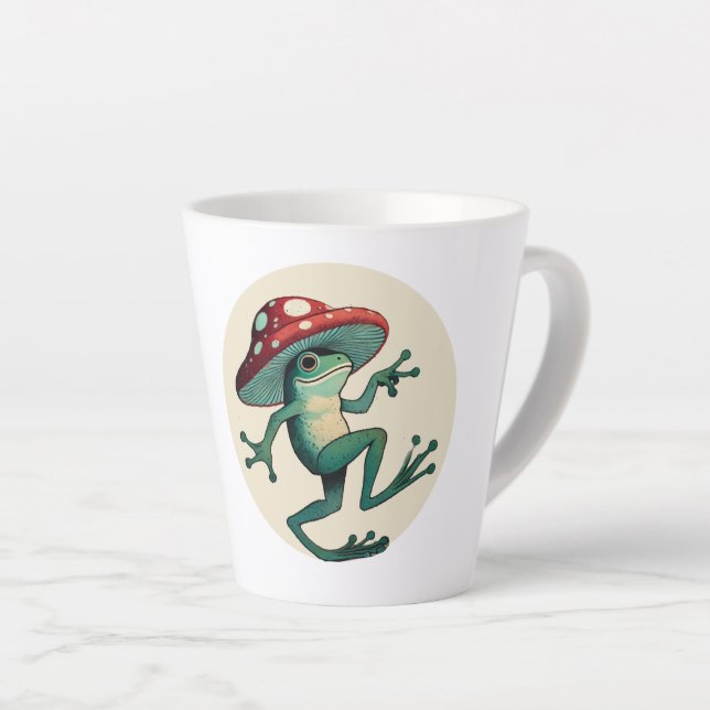 Taza De Café Latte Rana hongo (Ángulo derecho)