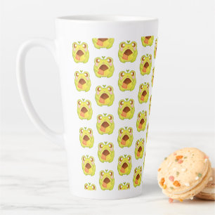 Taza De Café Latte Rana verde dulce que contiene galleta de polvorón