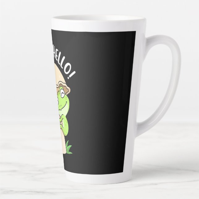 Taza De Café Latte Rana Y Hongos (Derecha)