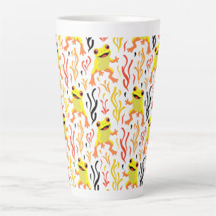 Taza De Café Latte Ranas juguetonas