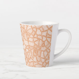 Taza De Café Latte Random Leaf Mosaic Dark Naranja
