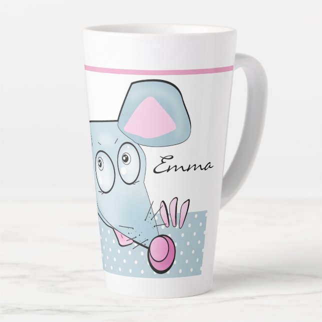 Taza De Café Latte Rata divertida, rata, Navidad (Ángulo derecho)