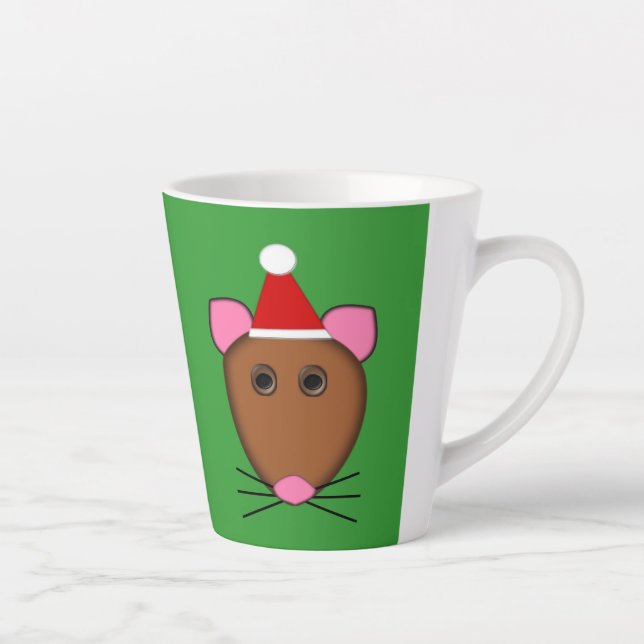 Taza De Café Latte Ratón Feliz Navidad (Derecha)