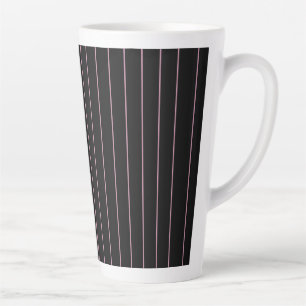 Taza De Café Latte rayado negro y rosa