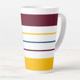 Taza De Café Latte Rayas ámbar de mora otoñales