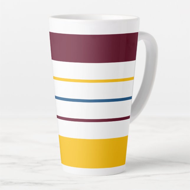 Taza De Café Latte Rayas ámbar de mora otoñales (Ángulo derecho)