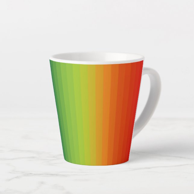 Taza De Café Latte Rayas arcoiris (Ángulo derecho)
