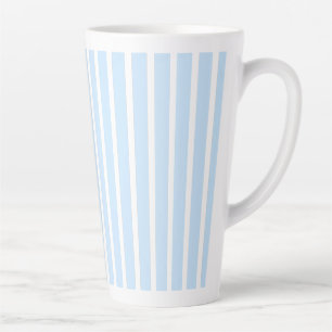 Taza De Café Latte Rayas Azules Claras Finas