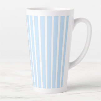 Taza De Café Latte Rayas Azules Claras Finas