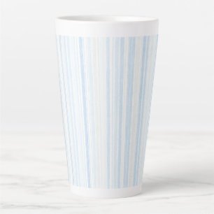 Taza De Café Latte Rayas Blancas Azul Bebé