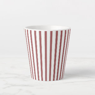 Taza De Café Latte Rayas Blancas de Navidad Rojas