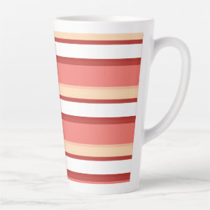 Taza De Café Latte Rayas blancas y rosadas lindas