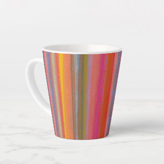 Taza De Café Latte Rayas Boho Carbón Coloridas