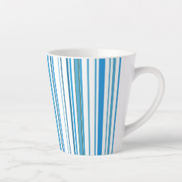 Taza De Café Latte Rayas de Color de Playa Azul