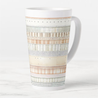 Taza De Café Latte Rayas de tono neutro