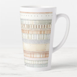 Taza De Café Latte Rayas de tono neutro