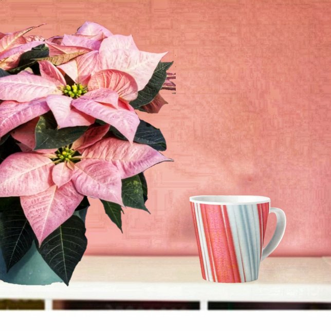 Taza De Café Latte Rayas de vacaciones Latte Mug (This is a fitting gift for a Christmas Stocking!)