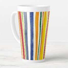 Taza De Café Latte rayas de verano