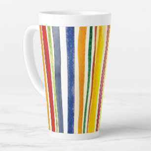 Taza De Café Latte rayas de verano