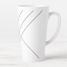 Taza De Café Latte Rayas diagonales en negro y blanco de lata