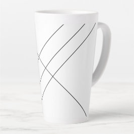 Taza De Café Latte Rayas diagonales en taza de latte negra y blanca