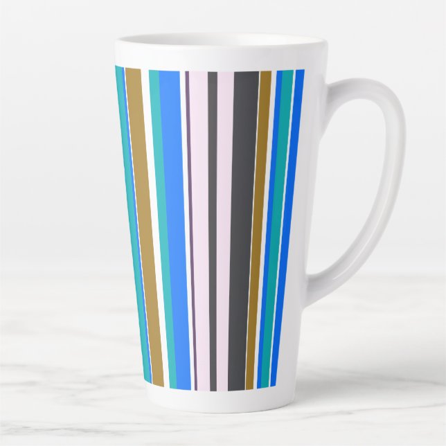 Taza De Café Latte Rayas modernas nuevas y elegantes (Derecha)