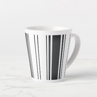 Taza De Café Latte Rayas negras y blancas minimalistas simples modern