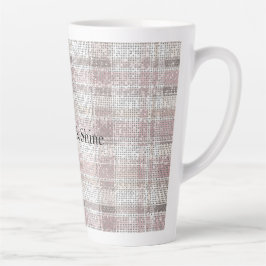 Taza De Café Latte Rayas rosadas de rayas rosadas brillan