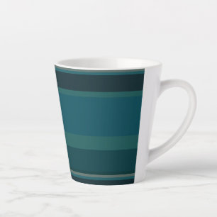 Taza De Café Latte Rayas Turquesas