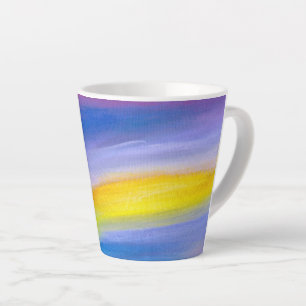 Taza De Café Latte Rayo Dorado Abstracto