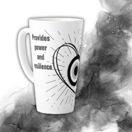 Taza De Café Latte Rays, Heart, Black Evil Eye Protection monograma |