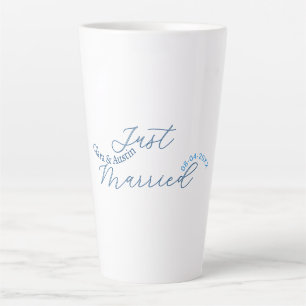 Taza De Café Latte Recién casados agregar nombre de la pareja fecha a
