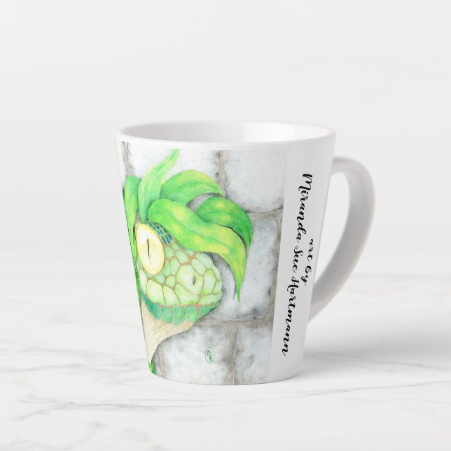 Taza De Café Latte "Reclusión Reptiliana" (Ángulo derecho)